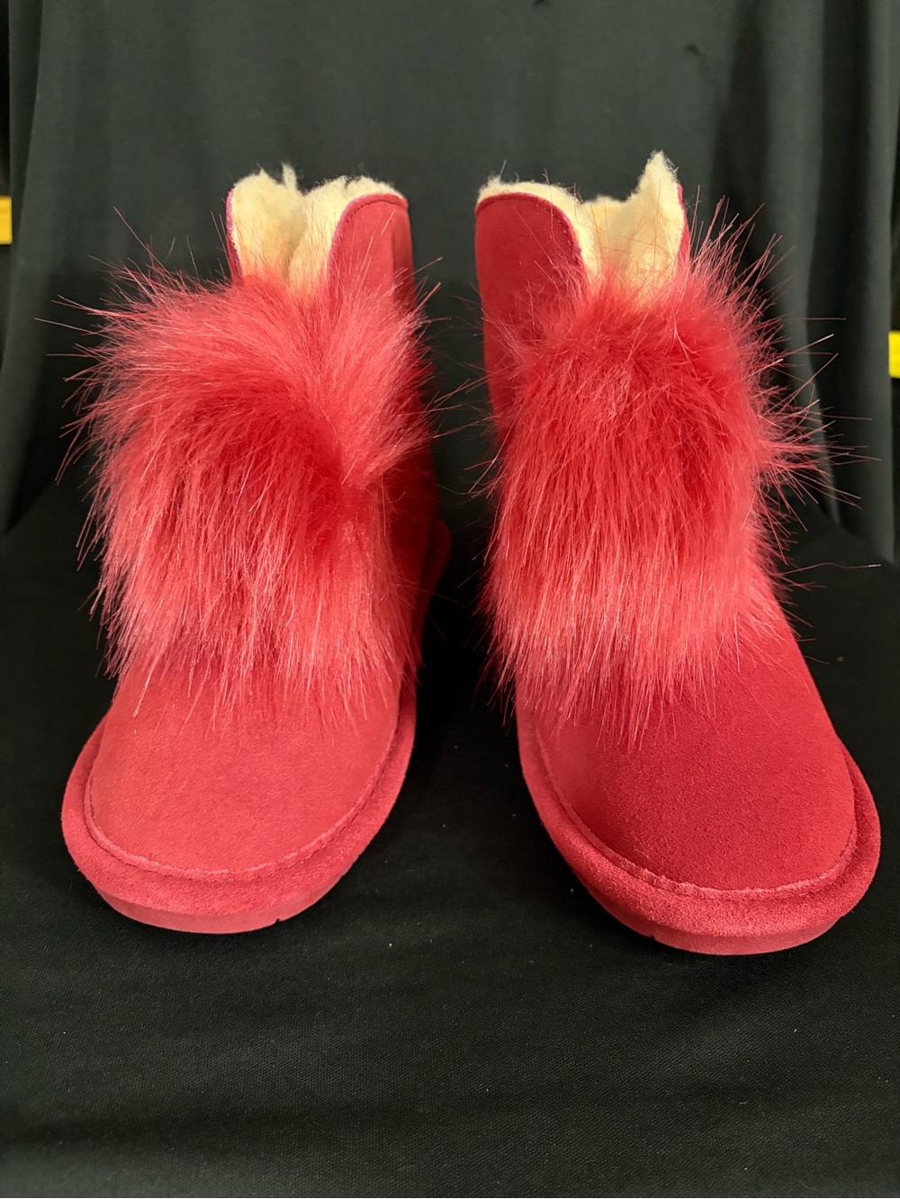 Red bear Libby paws Faux Fur Winter Boots - Women's Cozy Slip-On